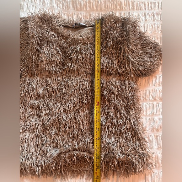 Zara Tan Short Sleeve Fringe Top - Picture 11 of 11